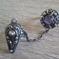 Armenian Double Finger Amethyst Ring &acirc;�� Ethnic Elegance, Adjustable Fit