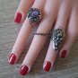 Armenian Double Finger Amethyst Ring &acirc;�� Ethnic Elegance, Adjustable Fit