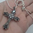 Armenian Cross Sterling Silver Obsidian Pendant: Handmade Faith Necklace