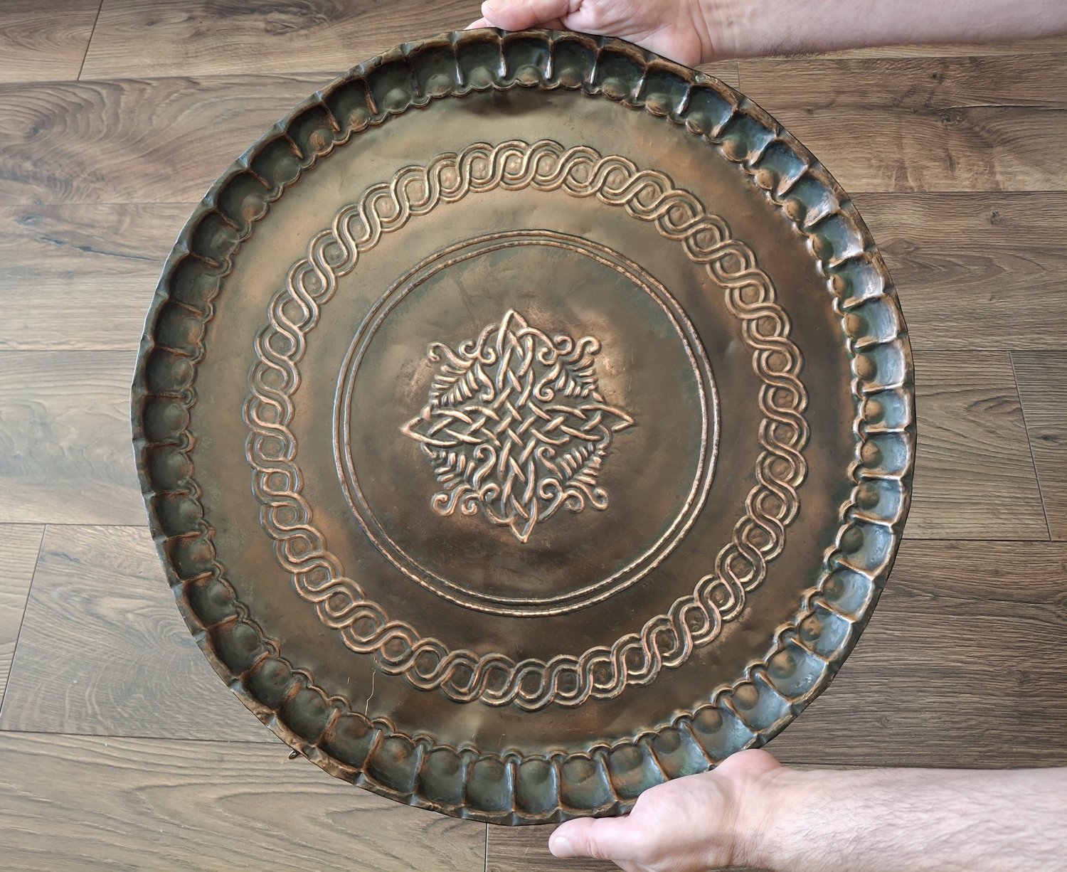 Vintage Embossed Copper Tray Wall Decoration, Traditional Armenian Home Wall D&Atilde;&copy;cor