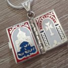 Armenian Lord’s Prayer Book Pendant – Enamel & Sterling Silver .925