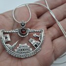 Yerevan Landmark Pendant – Sterling Silver .925 with Garnet