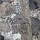 Vintage Armenian Triangular Solid Silver Drop Bowl Necklace – 19th Century Ethnic Elegance