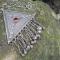 Vintage Armenian Triangular Solid Silver Drop Bowl Necklace &acirc;�� 19th Century Ethnic Elegance
