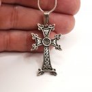 Armenian Cross Pendant with Eternity Sign – Sterling Silver .925