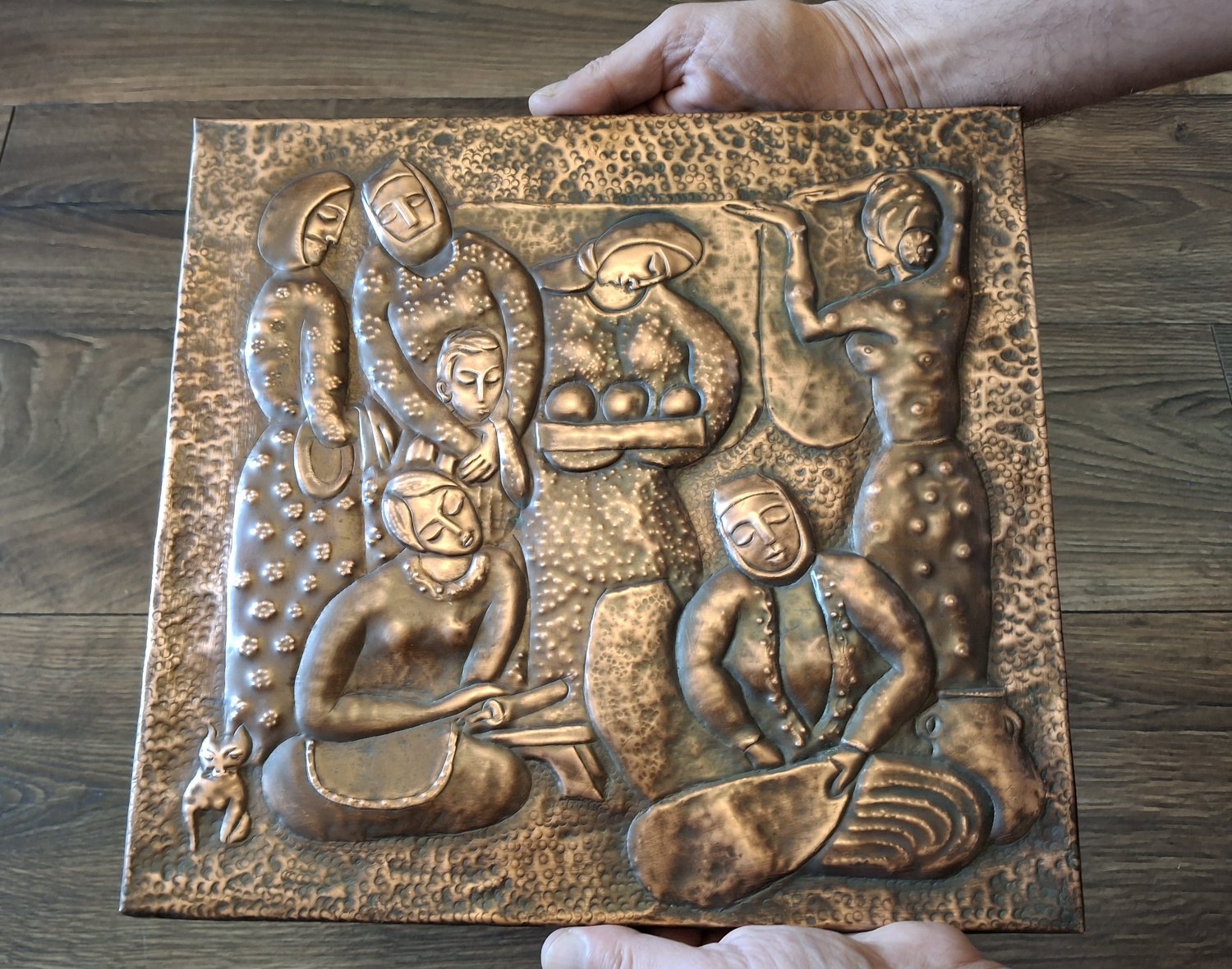 Lavash Vintage Embossed Copper Wall Decoration &acirc;�� Armenian Heritage