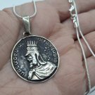 Artaxias I Sterling Silver Coin Pendant – Armenian Jewelry, King of Armenia Necklace