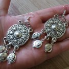 Dangle Drop Pomegranate Shield Silver Earrings: Armenian Heritage