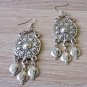 Dangle Drop Pomegranate Shield Silver Earrings: Armenian Heritage