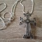 Armenian Cross Necklace Sterling Silver .925 with Obsidian Stone