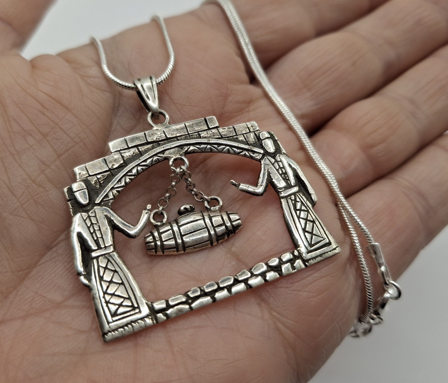 Armenian Butter-Making Sterling Silver Pendant &acirc;�� Ancient Khnotsi Necklace
