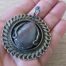 Vintage Armenian Soviet Filigree Agate Pendant: Retro Style Antique