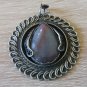 Vintage Armenian Soviet Filigree Agate Pendant: Retro Style Antique