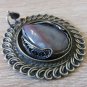 Vintage Armenian Soviet Filigree Agate Pendant: Retro Style Antique