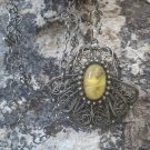 Vintage Armenian Soviet Filigree Agate Necklace: Ethnic Jewelry 1960s