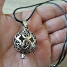 Armenian Pomegranate Filigree Pendant – Melchior Silver with Red Zircon