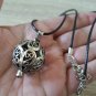 Armenian Pomegranate Filigree Pendant – Melchior Silver with Red Zircon