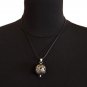 Armenian Pomegranate Filigree Pendant – Melchior Silver with Red Zircon