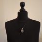 Armenian Pomegranate Filigree Pendant – Melchior Silver with Red Zircon