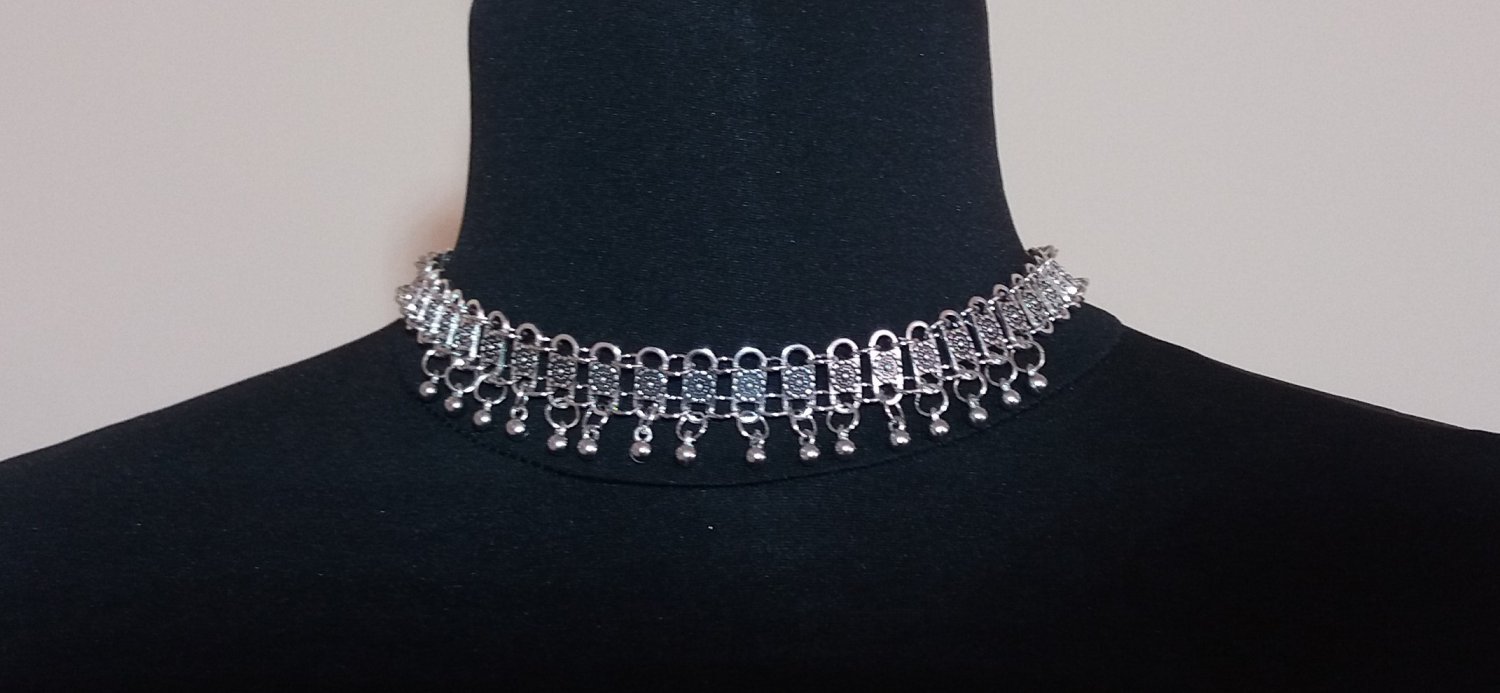 Flowery Drop Dangle Link Necklace &acirc;�� Armenian Ethnic Design