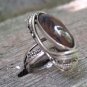 Vintage Armenian Soviet Filigree Ring: 1960s Mahogany Obsidian Jewelry
