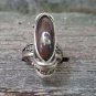 Vintage Armenian Soviet Filigree Ring: 1960s Mahogany Obsidian Jewelry