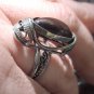 Vintage Armenian Soviet Filigree Ring: 1960s Mahogany Obsidian Jewelry