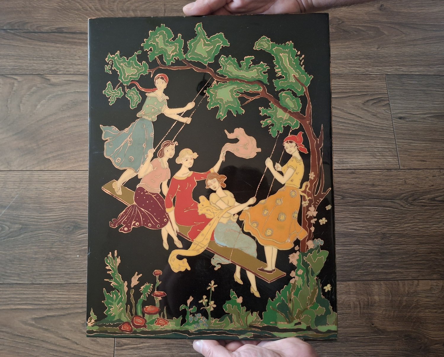 Swing Vintage Enamel Copper Lacquered Wall Decoration: Armenian Traditional Home D&Atilde;&copy;cor  1978