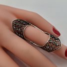 Articulated Filigree Double Ring – Sterling Silver with Zircon Stones