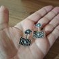 Armenian Geometric Turquoise Earrings &acirc;�� Sterling Silver Two-in-One Design