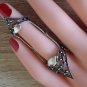 Articulated Double Ring Sterling Silver .925: Full Finger Ring