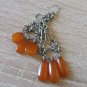 Vintage Handmade Metal Flowery Gemstone Dangle Drop Earrings: Armenian Ethnic Retro Style