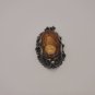 Vintage Armenian Soviet Filigree Amber Pendant: Antique 1960s Ethnic Jewelry