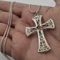 Armenian Cross Pendant Sterling Silver .925:  Enamel Filigree Faith Necklace