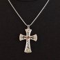 Armenian Cross Pendant Sterling Silver .925:  Enamel Filigree Faith Necklace