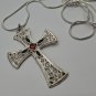 Armenian Cross Pendant Sterling Silver .925:  Enamel Filigree Faith Necklace