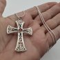 Armenian Cross Pendant Sterling Silver .925:  Enamel Filigree Faith Necklace