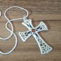 Armenian Cross Pendant Sterling Silver .925:  Enamel Filigree Faith Necklace