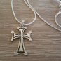 Armenian Cross Necklace in Sterling Silver .925 with Eternity Pendant: Handmade Faith Jewelry