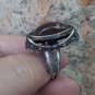 Vintage Armenian Soviet Filigree Ring: 1960s Mahogany Obsidian Jewelry