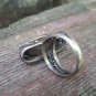 Vintage Armenian Soviet Filigree Ring: 1960s Mahogany Obsidian Jewelry