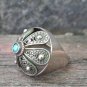 Vintage Armenian Soviet Filigree Crown Ring with Turquoise (1960s)