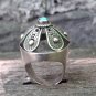 Vintage Armenian Soviet Filigree Crown Ring with Turquoise (1960s)