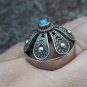 Vintage Armenian Soviet Filigree Crown Ring with Turquoise (1960s)