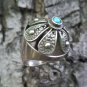 Vintage Armenian Soviet Filigree Crown Ring with Turquoise (1960s)