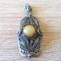 Vintage Armenian Soviet Filigree Agate Pendant: 1960s Antique Heritage Jewelry