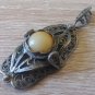 Vintage Armenian Soviet Filigree Agate Pendant: 1960s Antique Heritage Jewelry