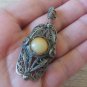 Vintage Armenian Soviet Filigree Agate Pendant: 1960s Antique Heritage Jewelry