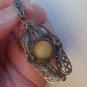 Vintage Armenian Soviet Filigree Agate Pendant: 1960s Antique Heritage Jewelry