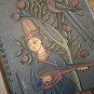 Minstrel Vintage Embossed Copper Enamel Wall Decoration: Armenian Troubadour